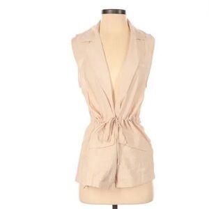 Entro Utility Vest Drawstring Waist Mustard Size Medium